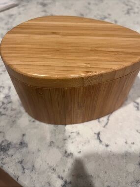 Crate&Barrel Salt Cellar - Natural Brown